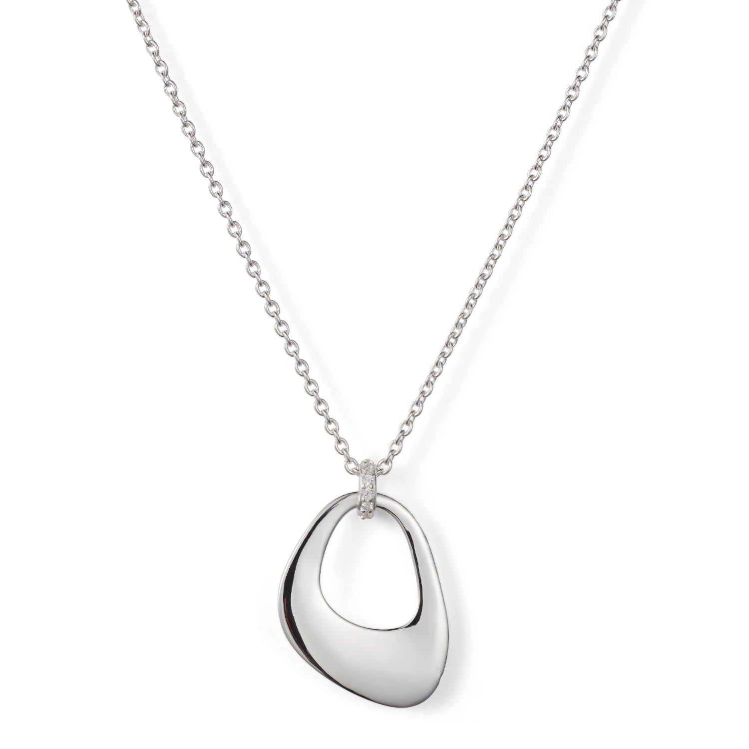 Pebble Drop Pendant Necklace - Sterling Silver