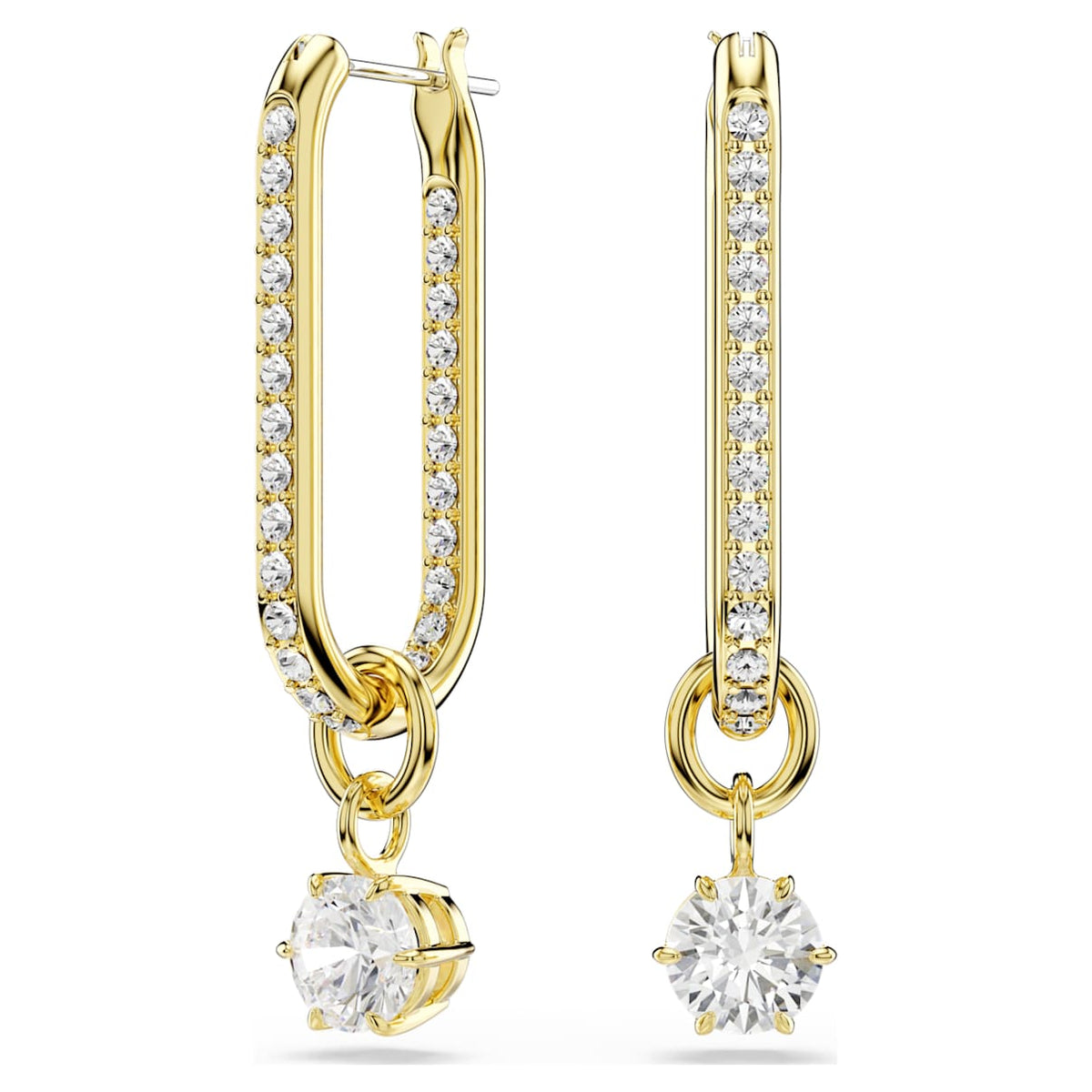 CONSTELLA DROP EARRINGS ROUND CUT WHITE GOLD TONE PLATED