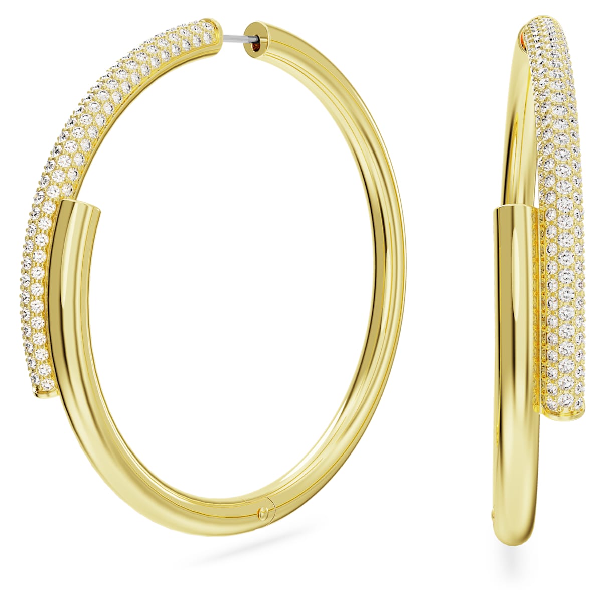 DEXTERA HOOP EARRINGS WHITE GOLD TONE PLATED