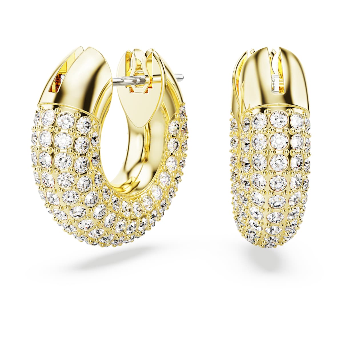 DEXTERA HOOP EARRINGS SMALL WHITE GOLD TONE PLATED