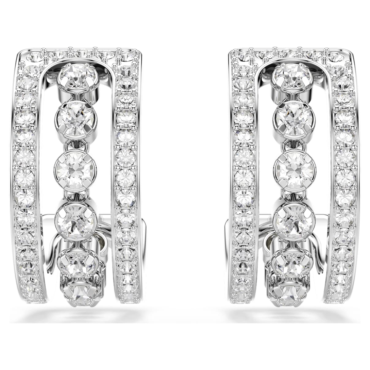 HYPERBOLA HOOP EARRINGS WHITE RHODIUM PLATED