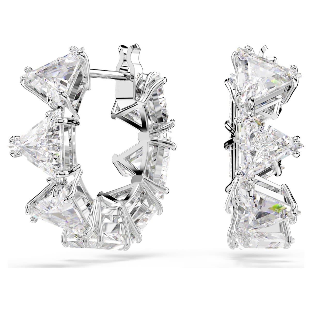 MATRIX HOOP EARRINGS WHITE RHODIUM PLATED