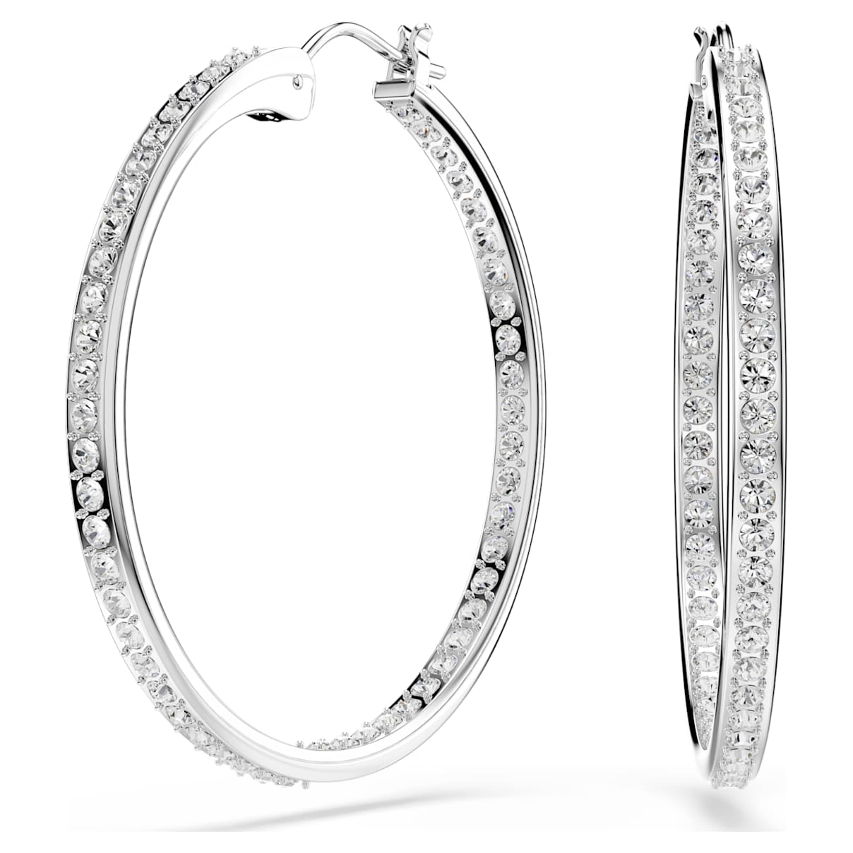 SOMMERSET HOOP EARRINGS WHITE RHODIUM PLATED