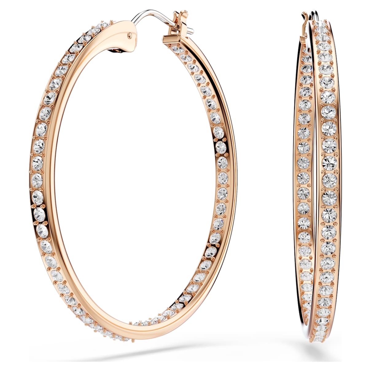 SOMMERSET HOOP EARRINGS WHITE ROSE GOLD TONE PLATED