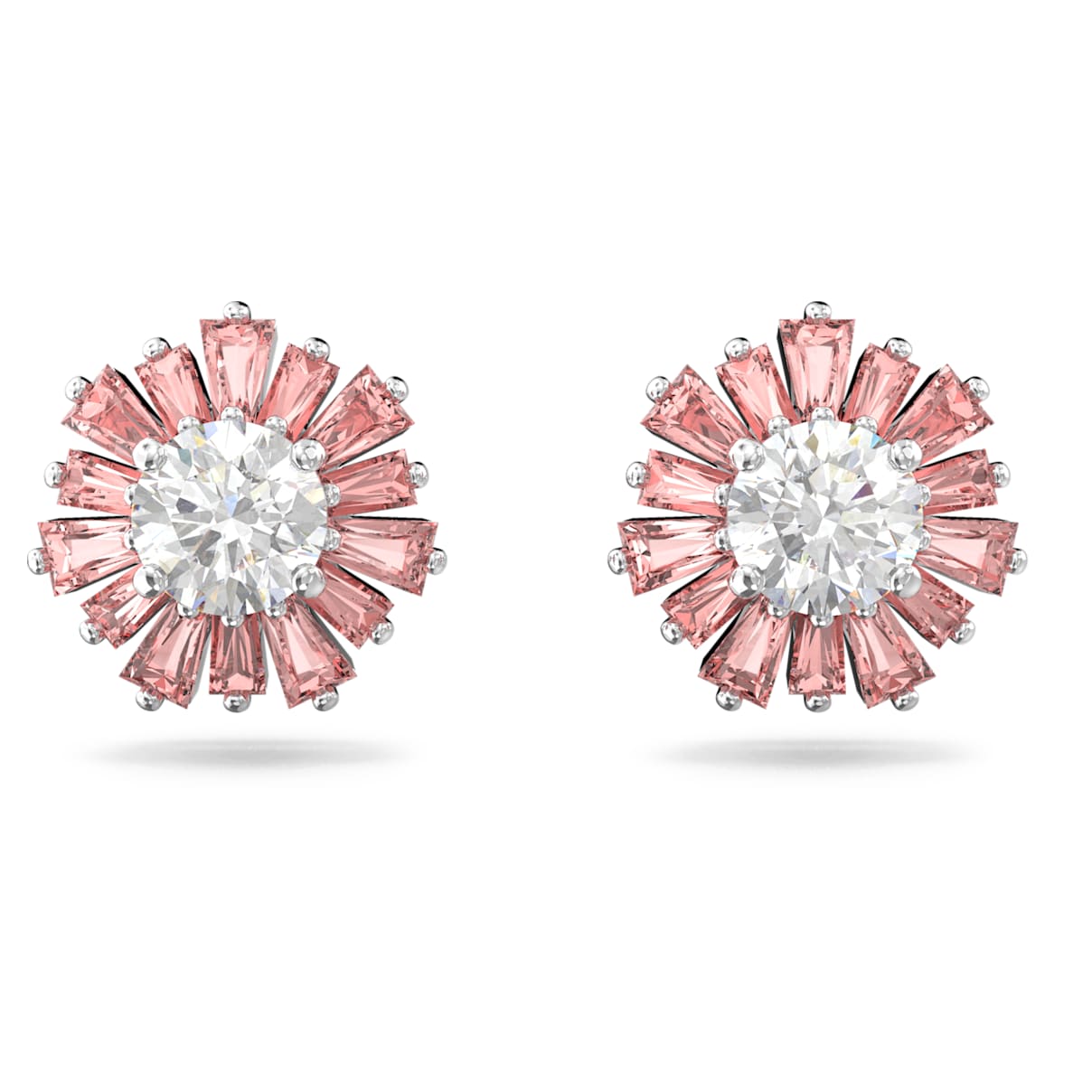 IDYLLIA STUD EARRINGS MIXED CUTS SUN PINK RHODIUM PLATED