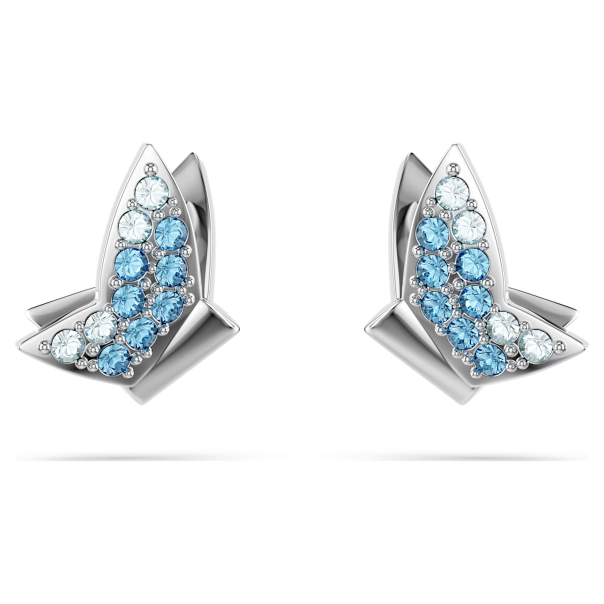IDYLLIA LILIA STUD EARRINGS BUTTERFLY BLUE RHODIUM PLATED