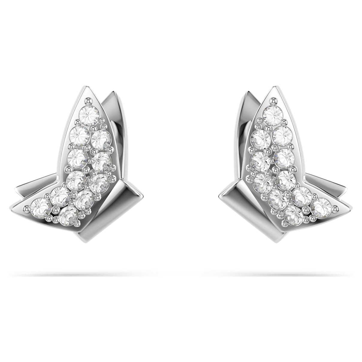 IDYLLIA LILIA STUD EARRINGS BUTTERFLY WHITE RHODIUM PLATED