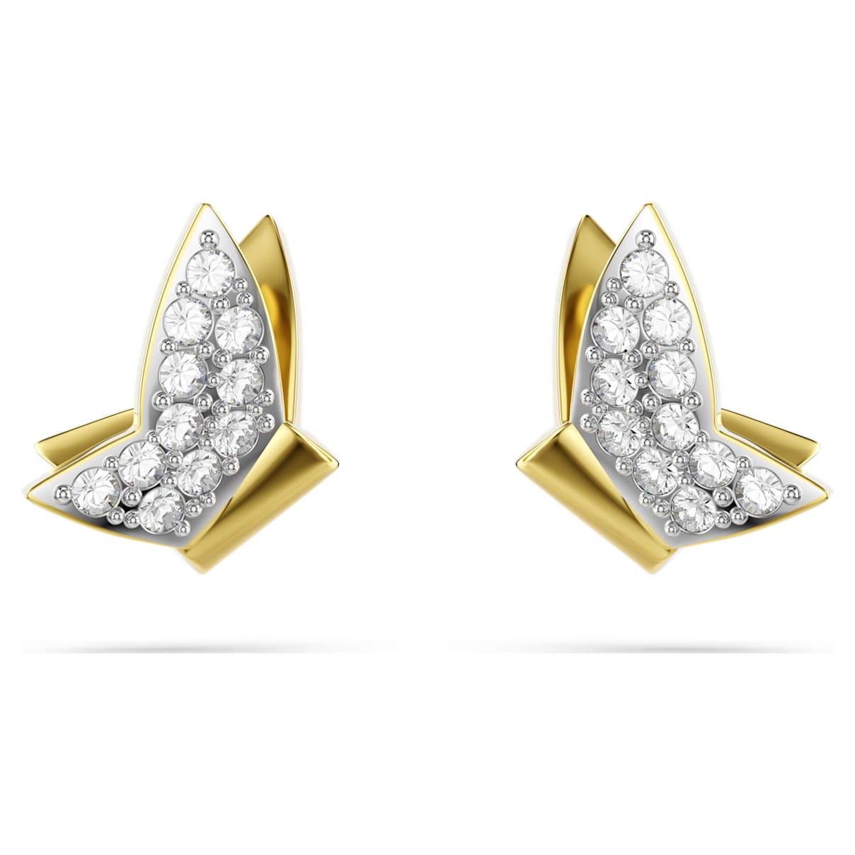 IDYLLIA LILIA STUD EARRINGS BUTTERFLY WHITE GOLD TONE PLATED