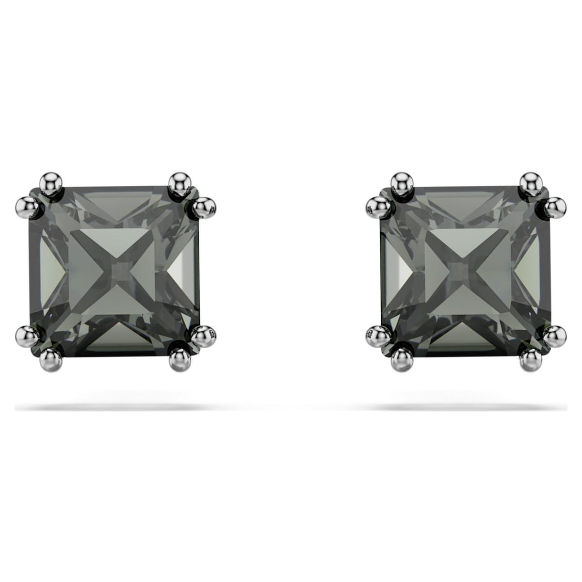 MILLENIA STUD EARRINGS SQUARE CUT BLACK RUTHENIUM PLATED