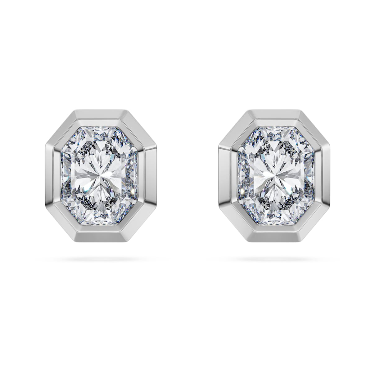 OCTAGON STUD EARRINGS LAB GROWN DIAMONDS 1 0 CT TW OCTAGON SHAPE 14K WHITE GOLD