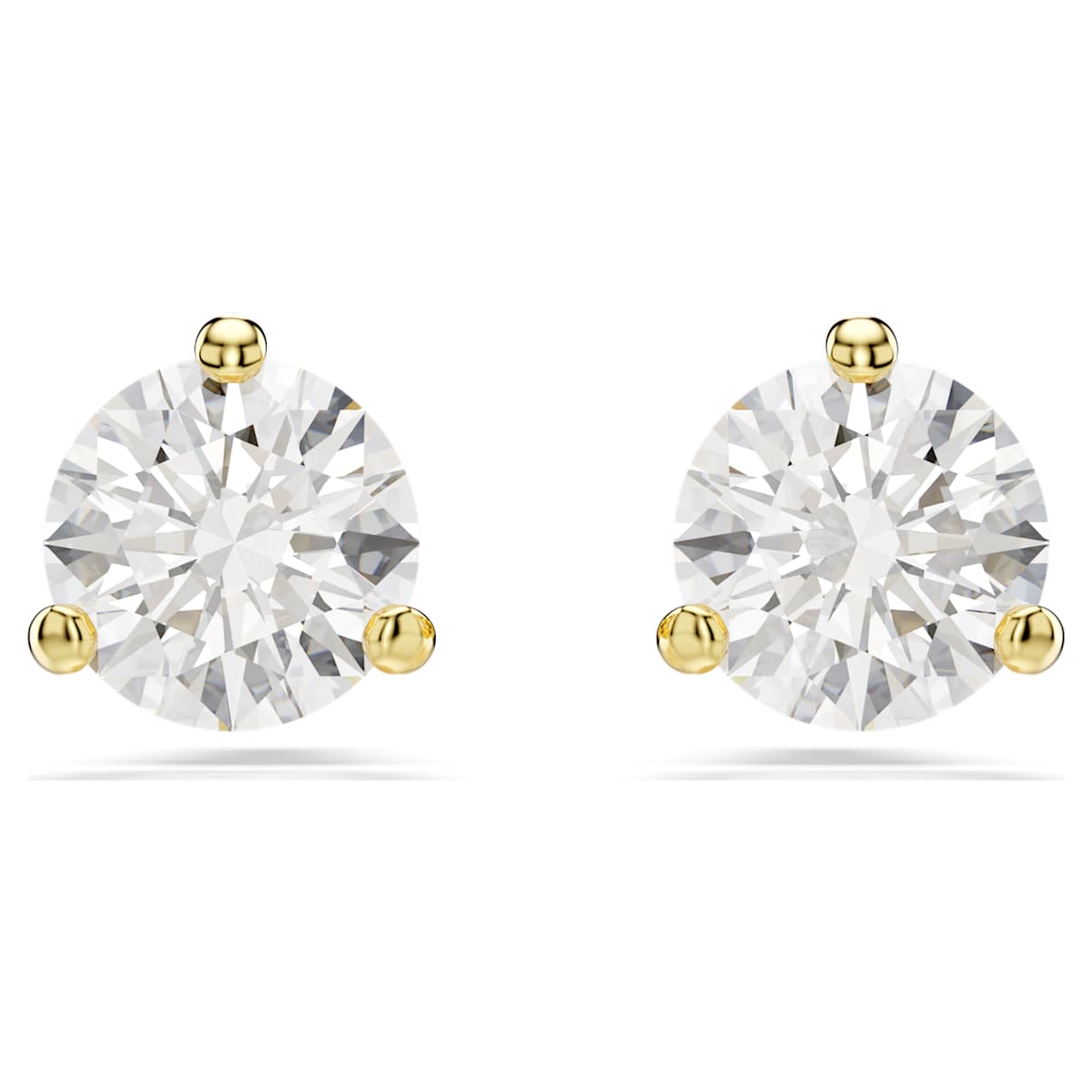 SOLITAIRE STUD EARRINGS ROUND CUT WHITE GOLD TONE PLATED
