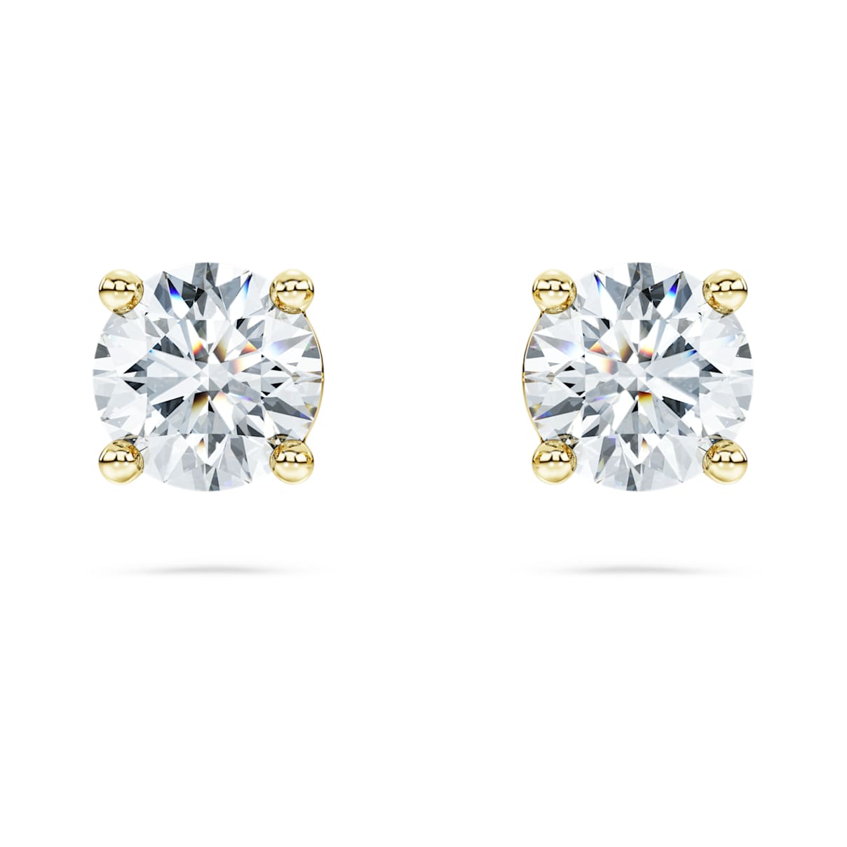 ETERNITY SOLITAIRE STUD EARRINGS LAB GROWN DIAMONDS 1 CT TW ROUND SHAPE 14K YELLOW GOLD