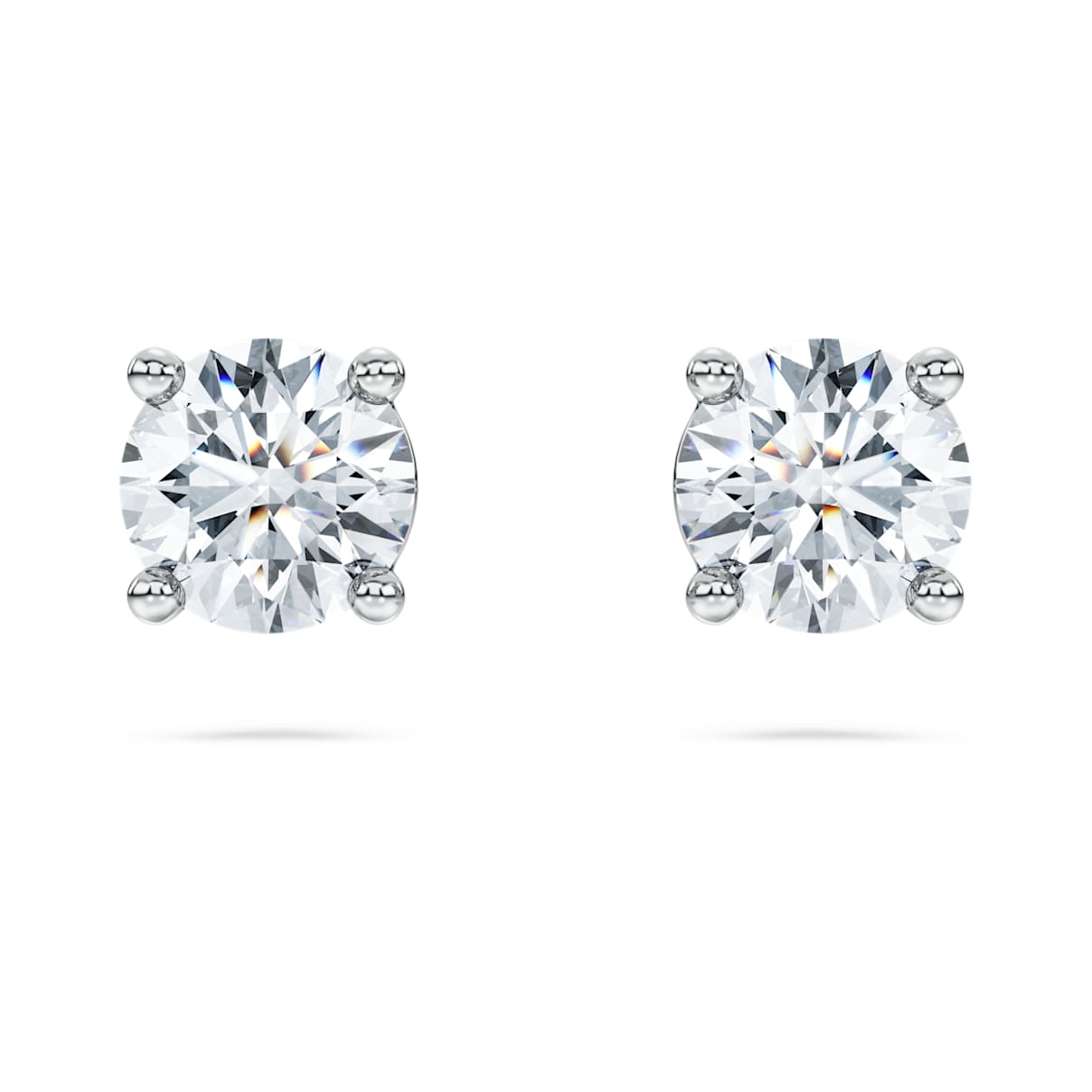 ETERNITY SOLITAIRE STUD EARRINGS LAB GROWN DIAMONDS 1 CT TW ROUND SHAPE 14K WHITE GOLD