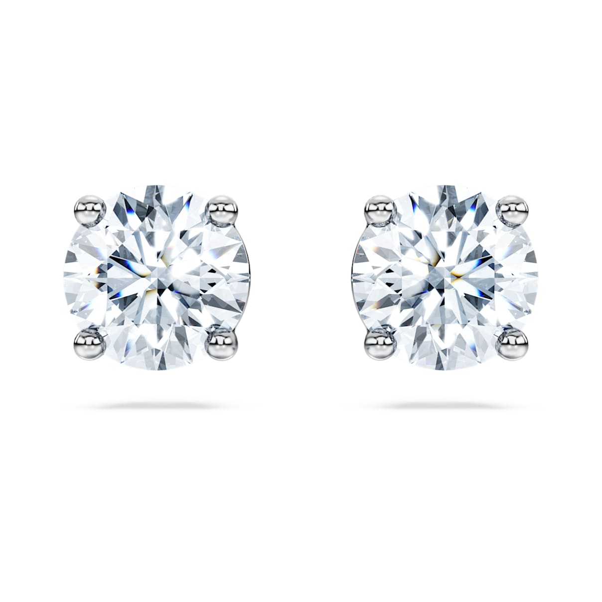 ETERNITY SOLITAIRE STUD EARRINGS LAB GROWN DIAMONDS 2 CT TW ROUND SHAPE 14K WHITE GOLD