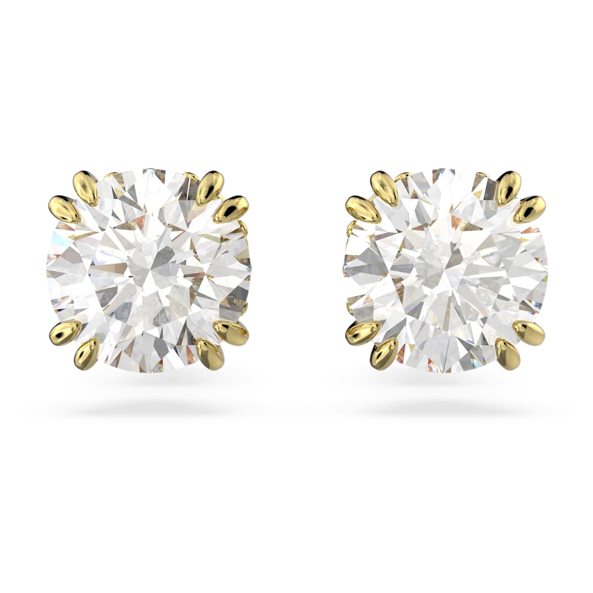STILLA STUD EARRINGS ROUND CUT WHITE GOLD TONE PLATED