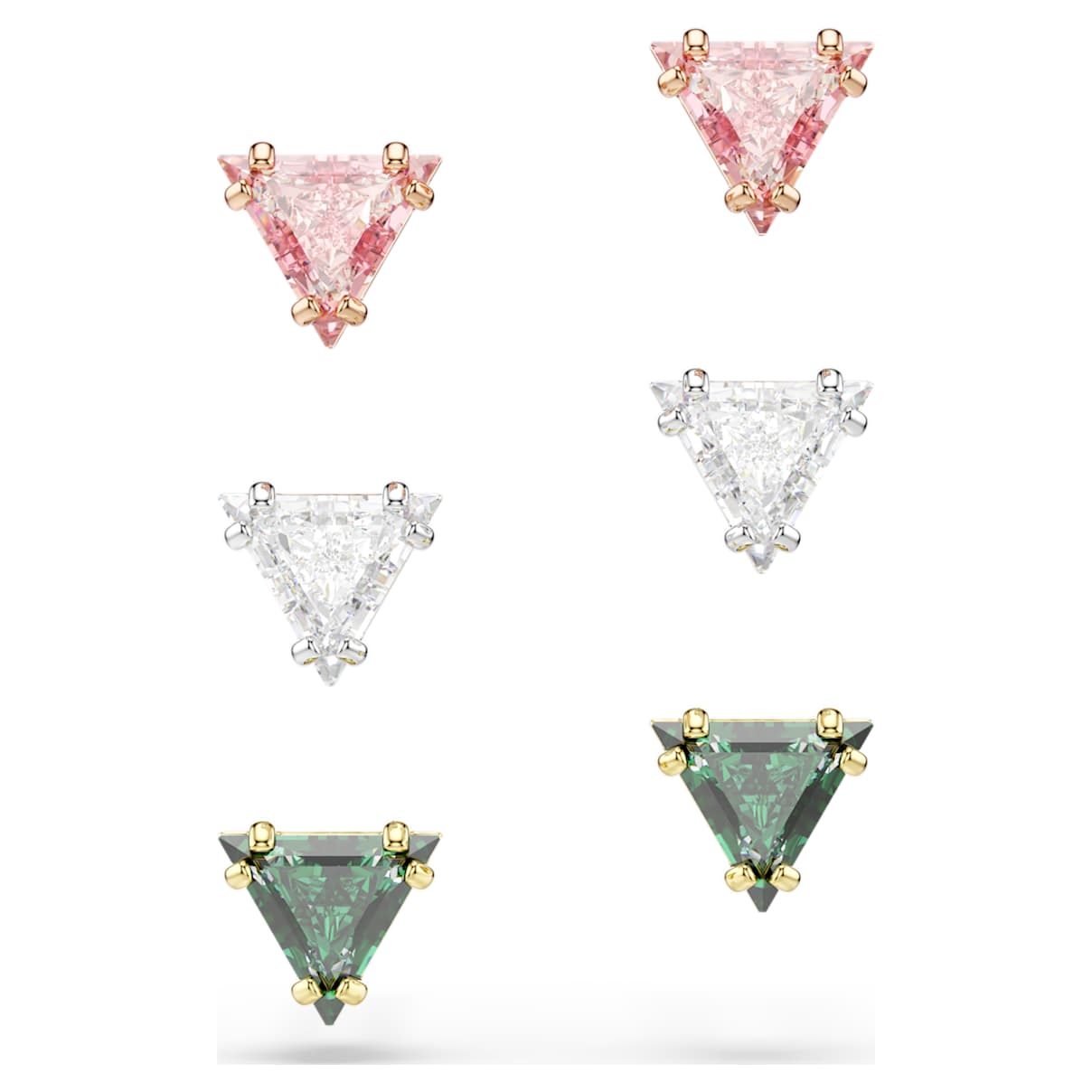 STILLA STUD EARRINGS TRIANGLE CUT MULTICOLORED MIXED METAL FINISH