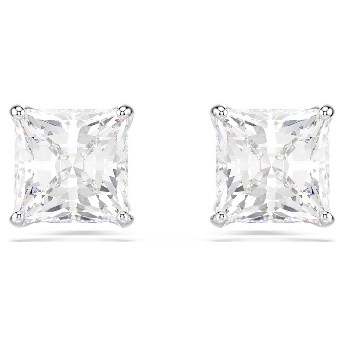 STILLA ATTRACT STUD EARRINGS SQUARE CUT WHITE RHODIUM PLATED