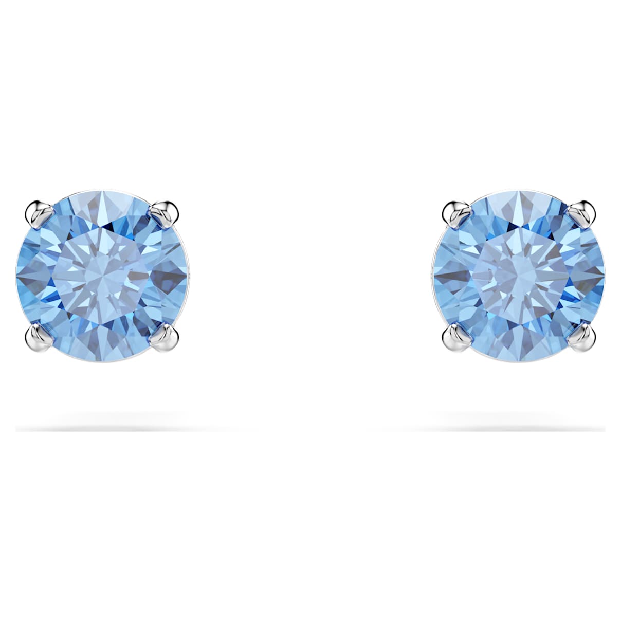 STILLA ATTRACT STUD EARRINGS ROUND CUT BLUE RHODIUM PLATED