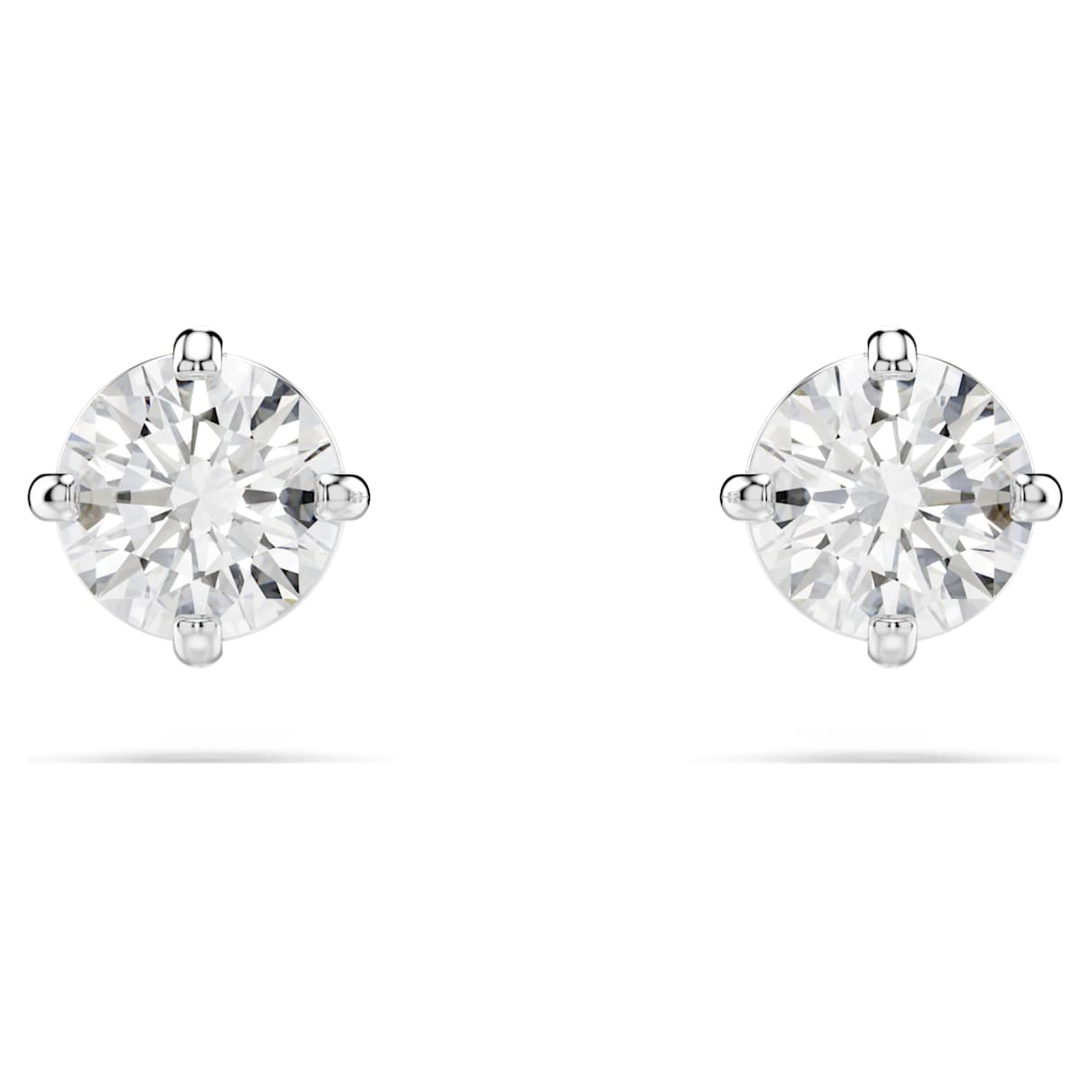 STILLA ATTRACT STUD EARRINGS ROUND CUT WHITE RHODIUM PLATED