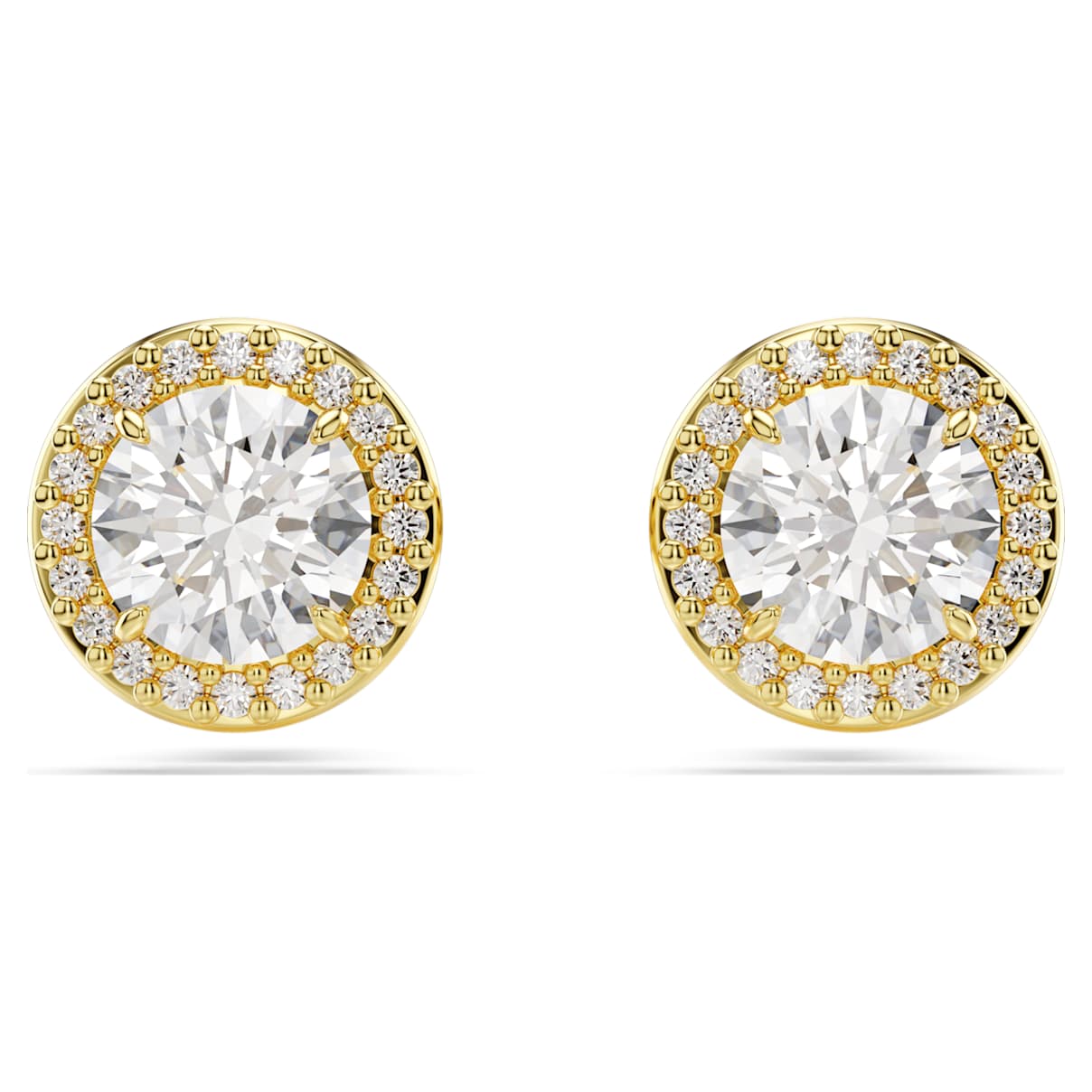 UNA ANGELIC STUD EARRINGS ROUND CUT GOLD TONE GOLD TONE PLATED