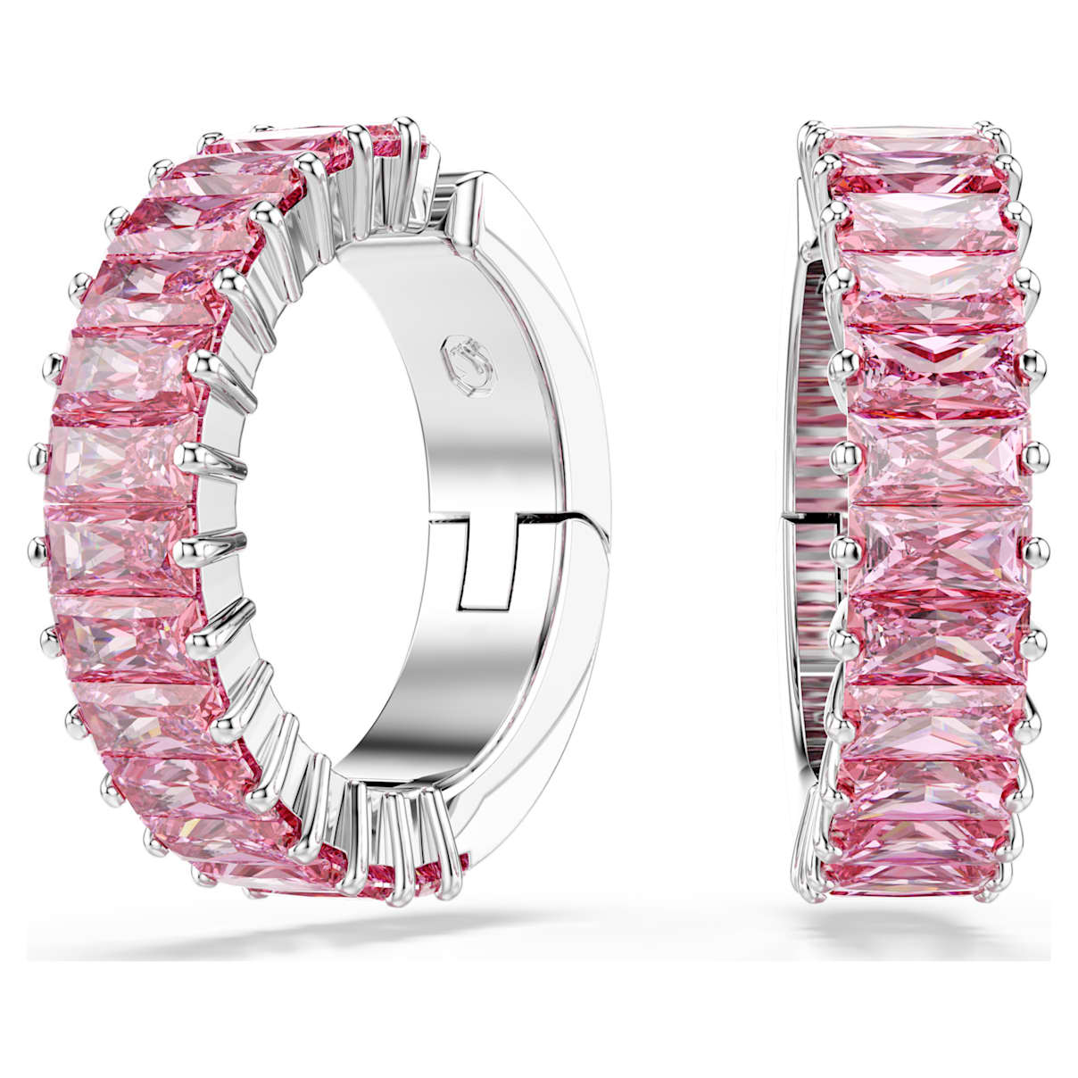 MATRIX EAR CUFFS BAGUETTE CUT PINK RHODIUM PLATED