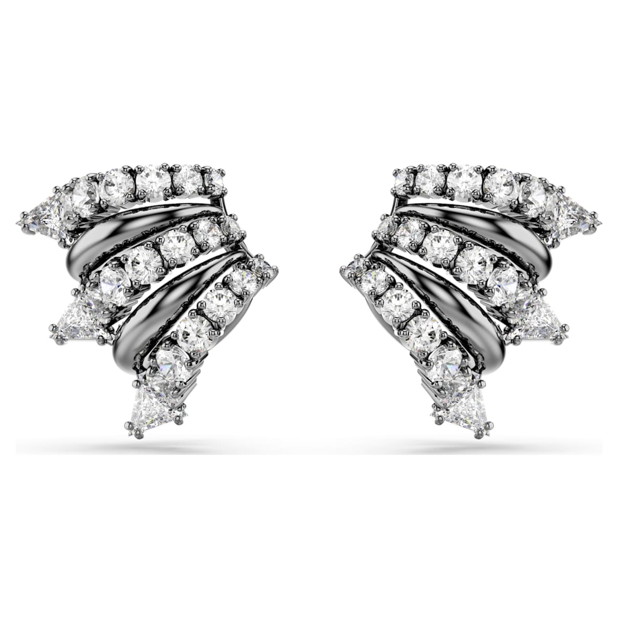 SUBLIMA EAR CUFFS WHITE RUTHENIUM PLATED