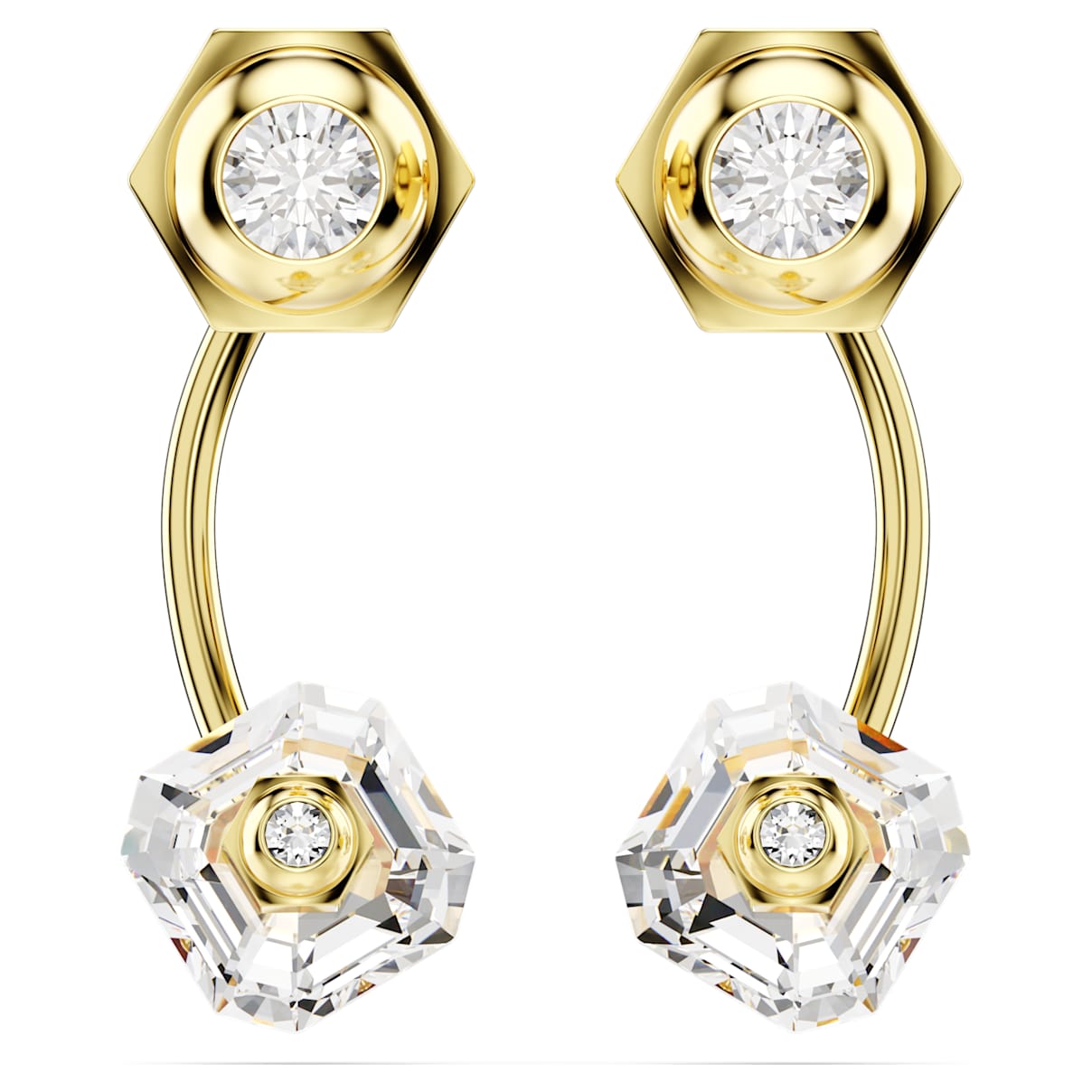 NUMINA EARRING JACKETS MIXED CUTS WHITE GOLD TONE PLATED