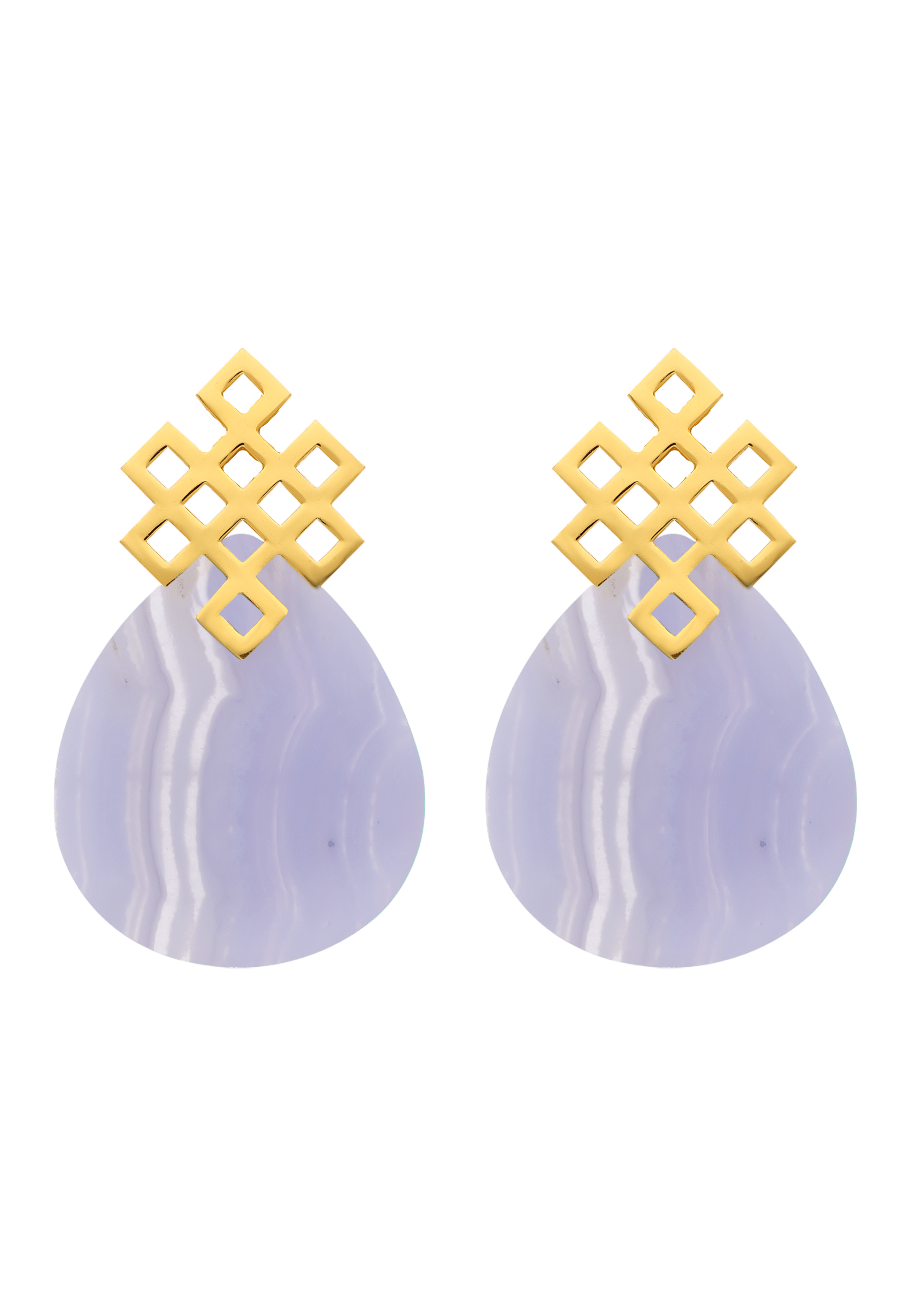 Blue Endless Knot Earrings