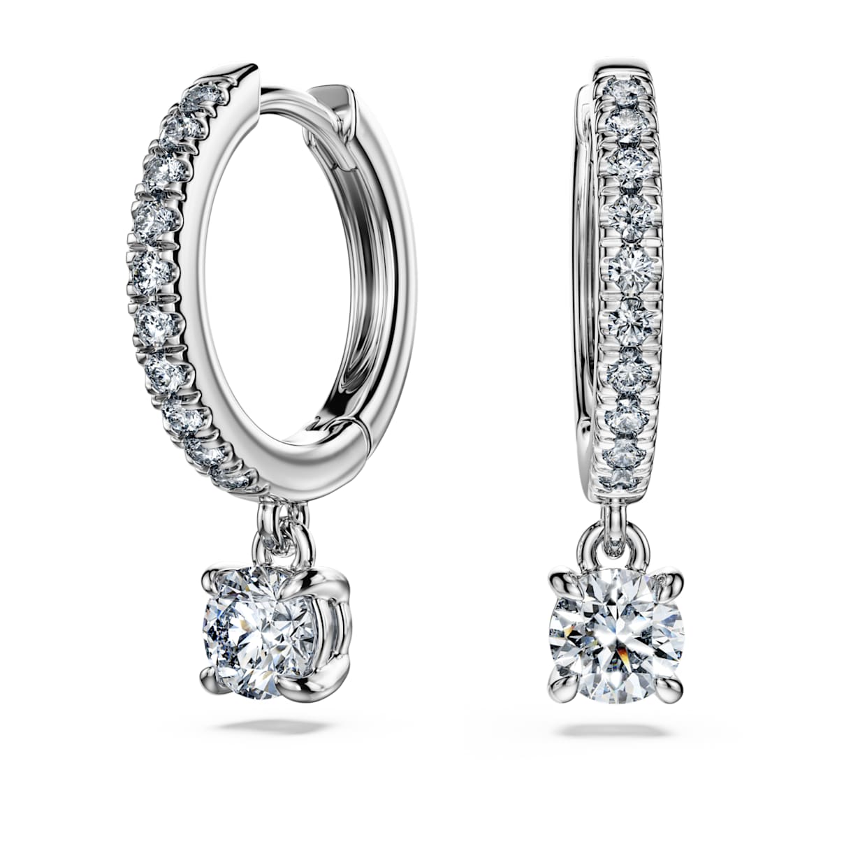 ETERNITY DROP EARRINGS LAB GROWN DIAMONDS 0 7 CT TW ROUND SHAPE 14K WHITE GOLD