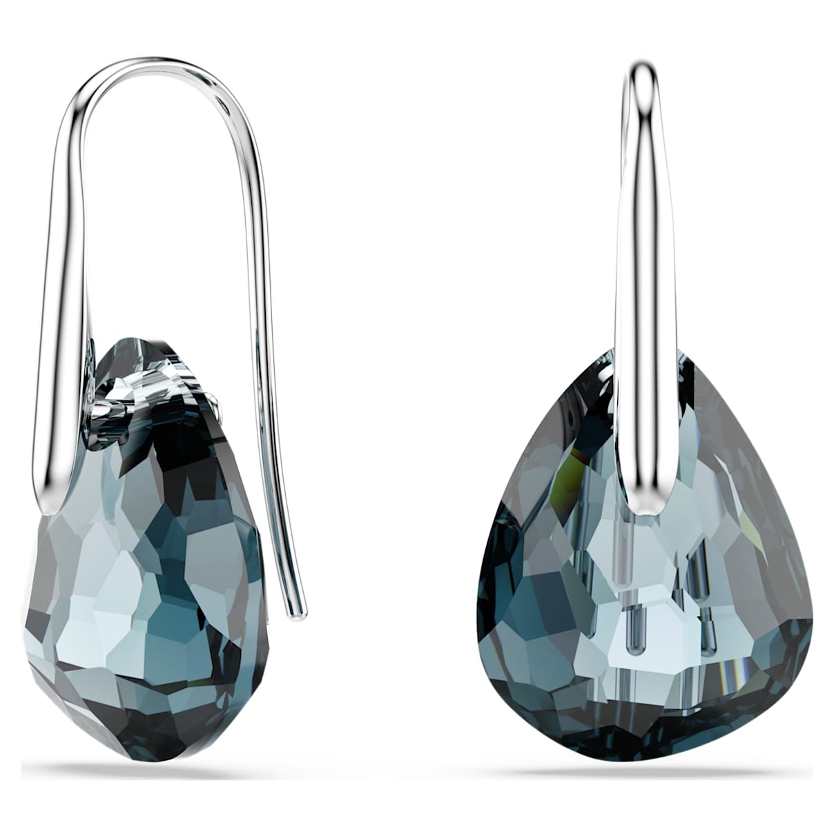 GALET DROP EARRINGS BLUE RHODIUM PLATED