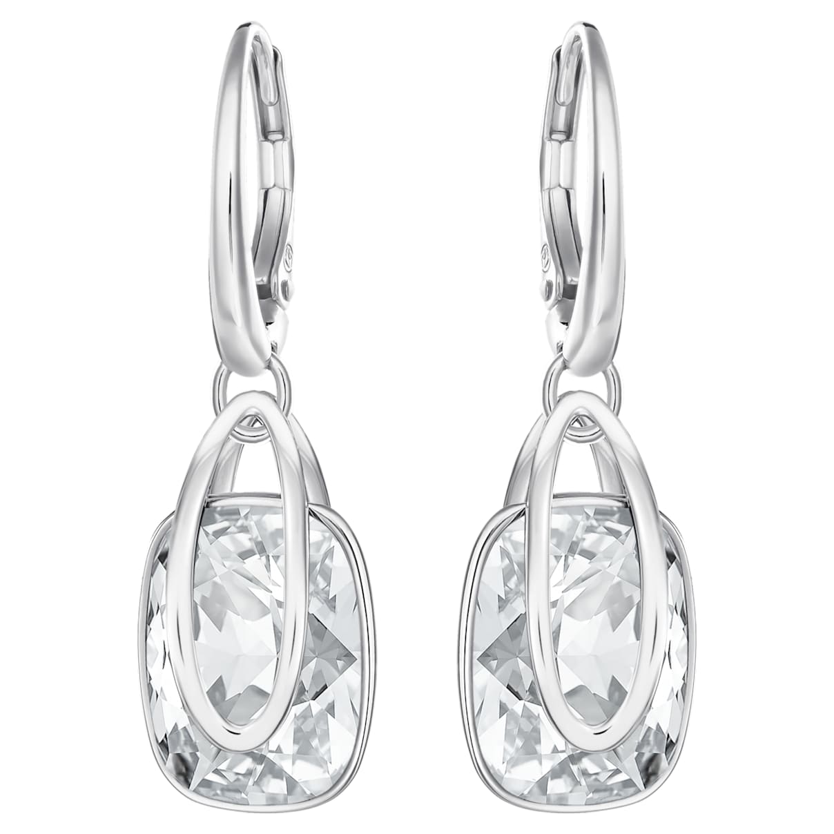 HOLDING DROP EARRINGS WHITE RHODIUM PLATED