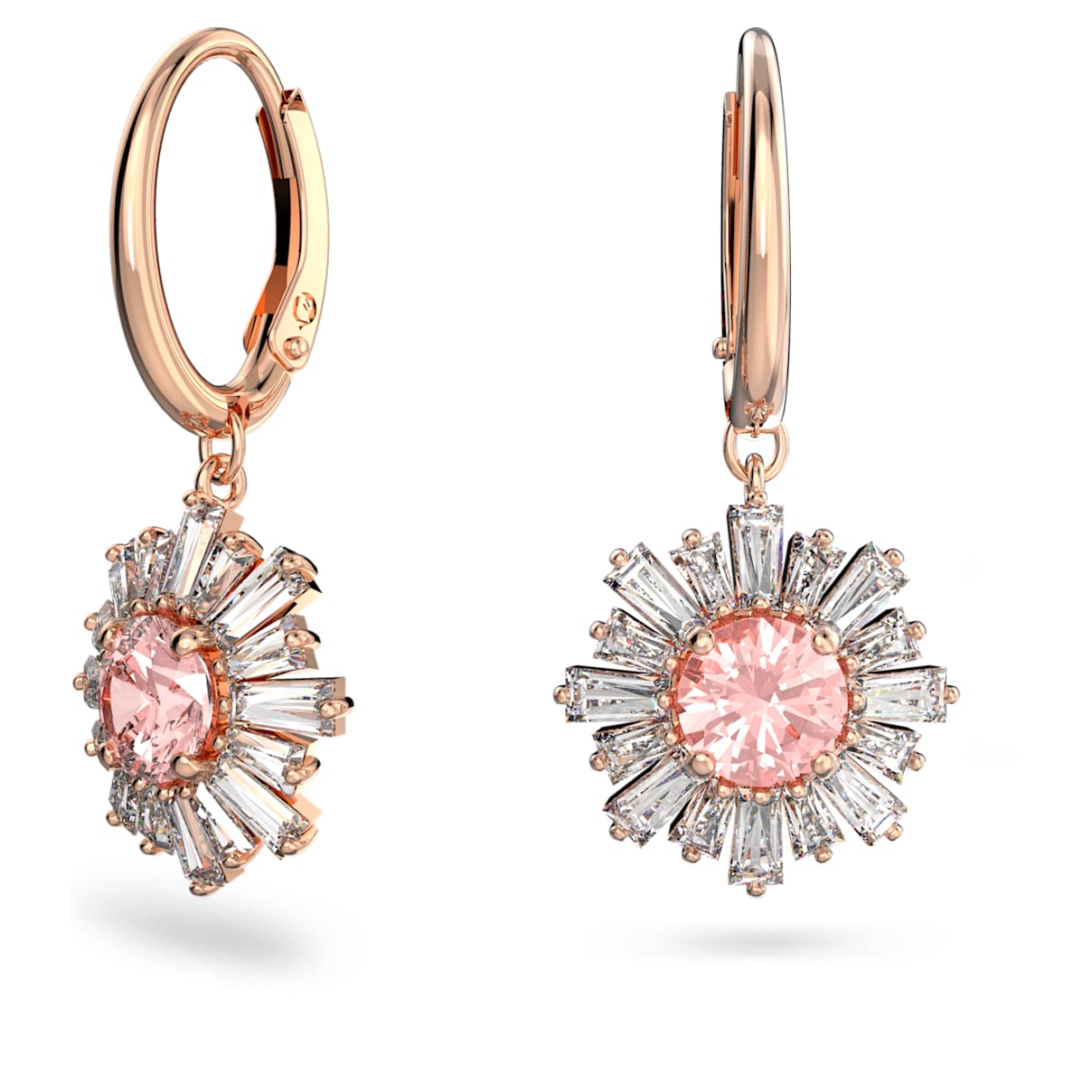 IDYLLIA DROP EARRINGS MIXED CUTS SUN PINK ROSE GOLD TONE PLATED