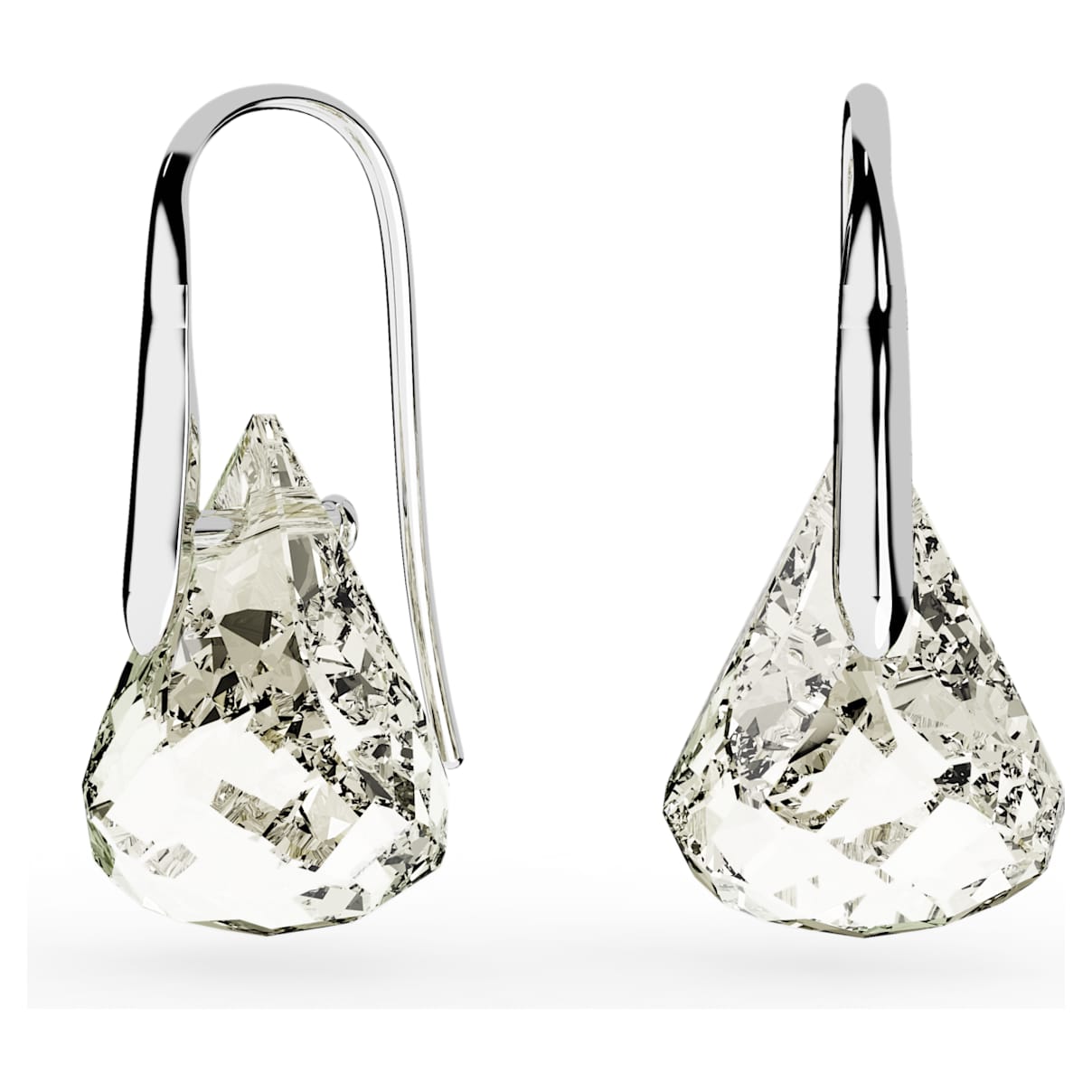 LUNAR DROP EARRINGS GRAY RHODIUM PLATED
