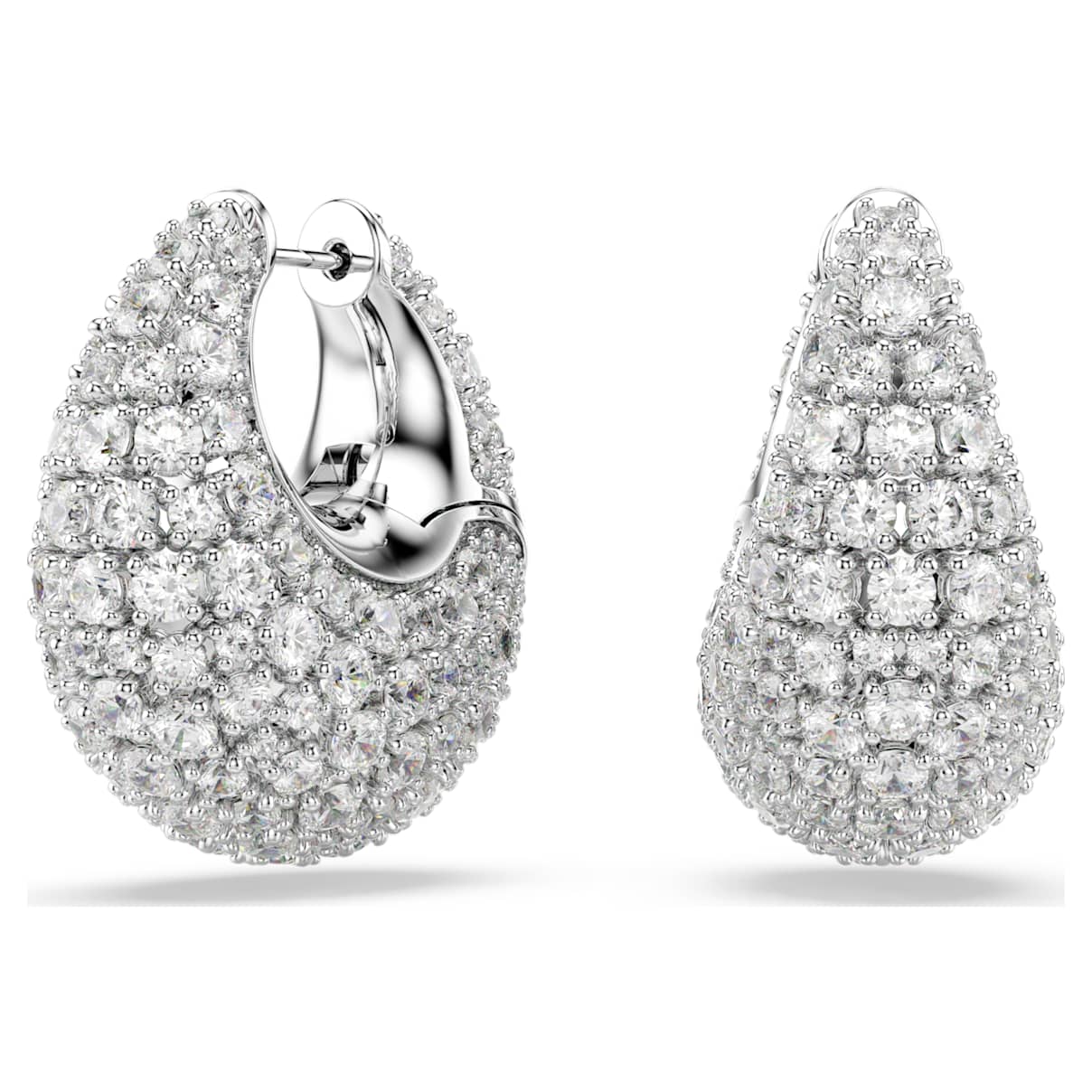 SUBLIMA EARRINGS LARGE WHITE RHODIUM PLATED