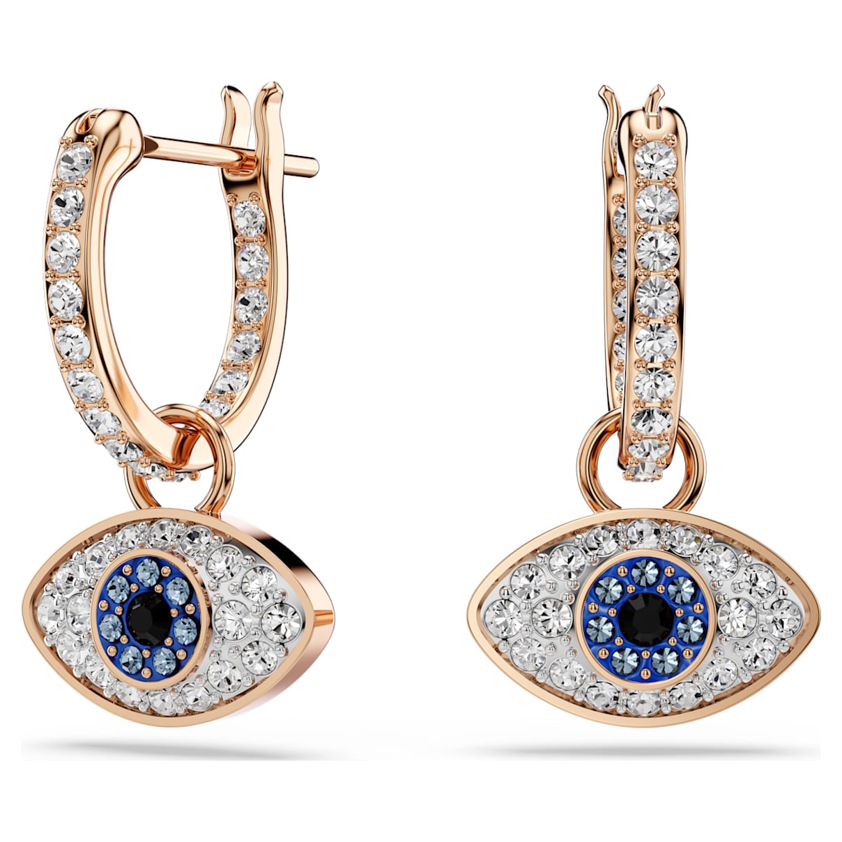 SYMBOLICA DROP EARRINGS EYE MULTICOLORED ROSE GOLD TONE PLATED
