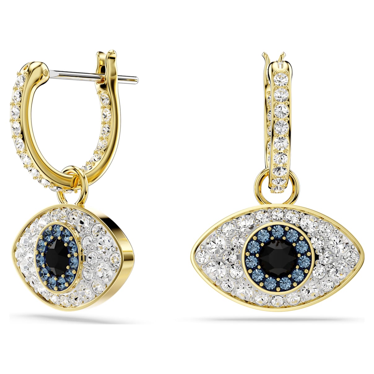 SYMBOLICA DROP EARRINGS EVIL EYE BLUE GOLD TONE PLATED
