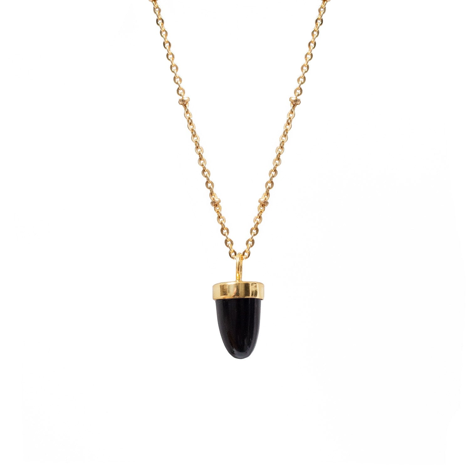 Pendulum Black Onyx Pendant On Long Satellite Chain