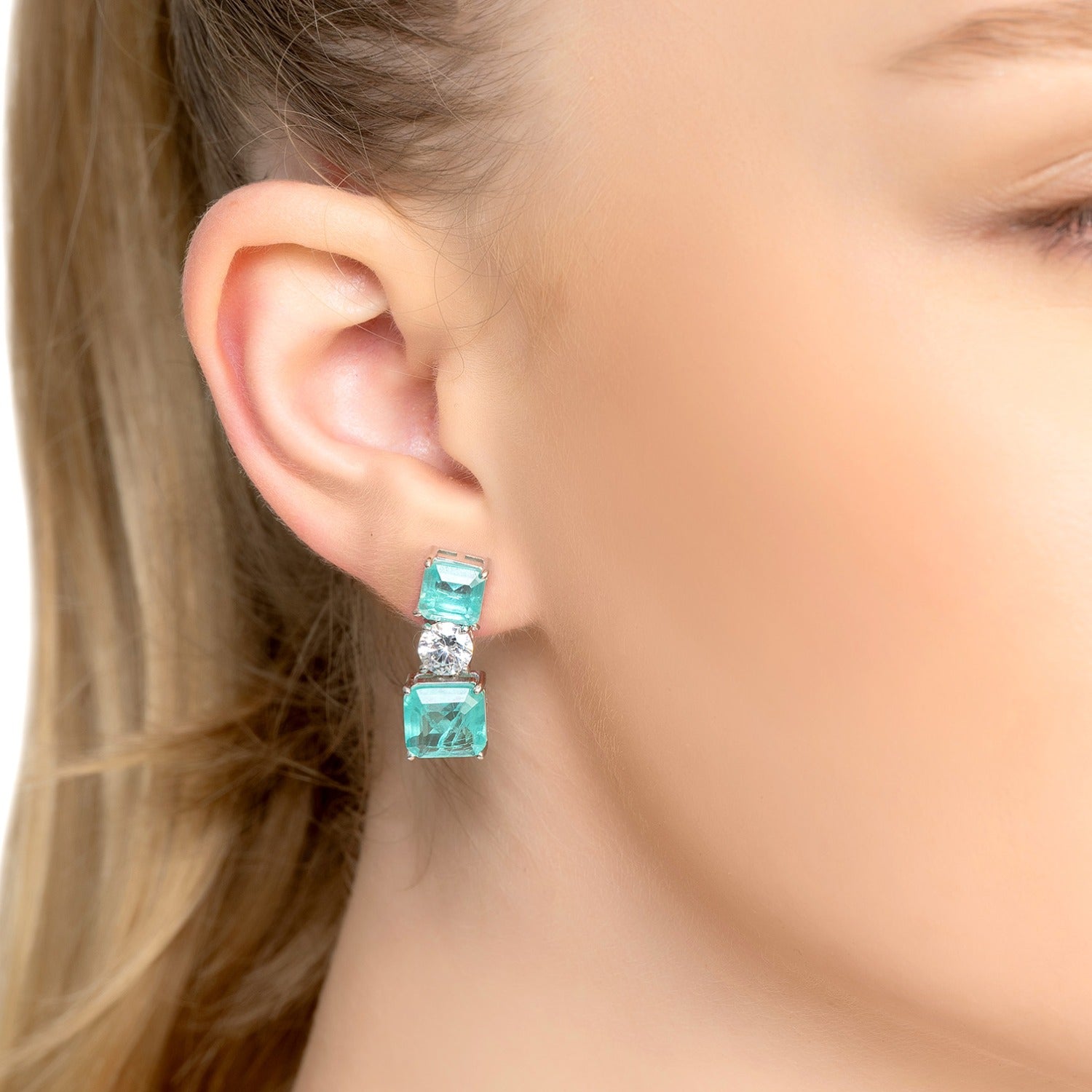 Penelope Drop Earrings Paraiba Tourmaline Silver