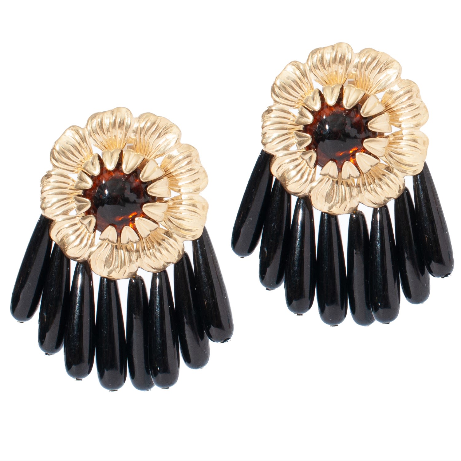 Peony Earring In Tortoise And Black