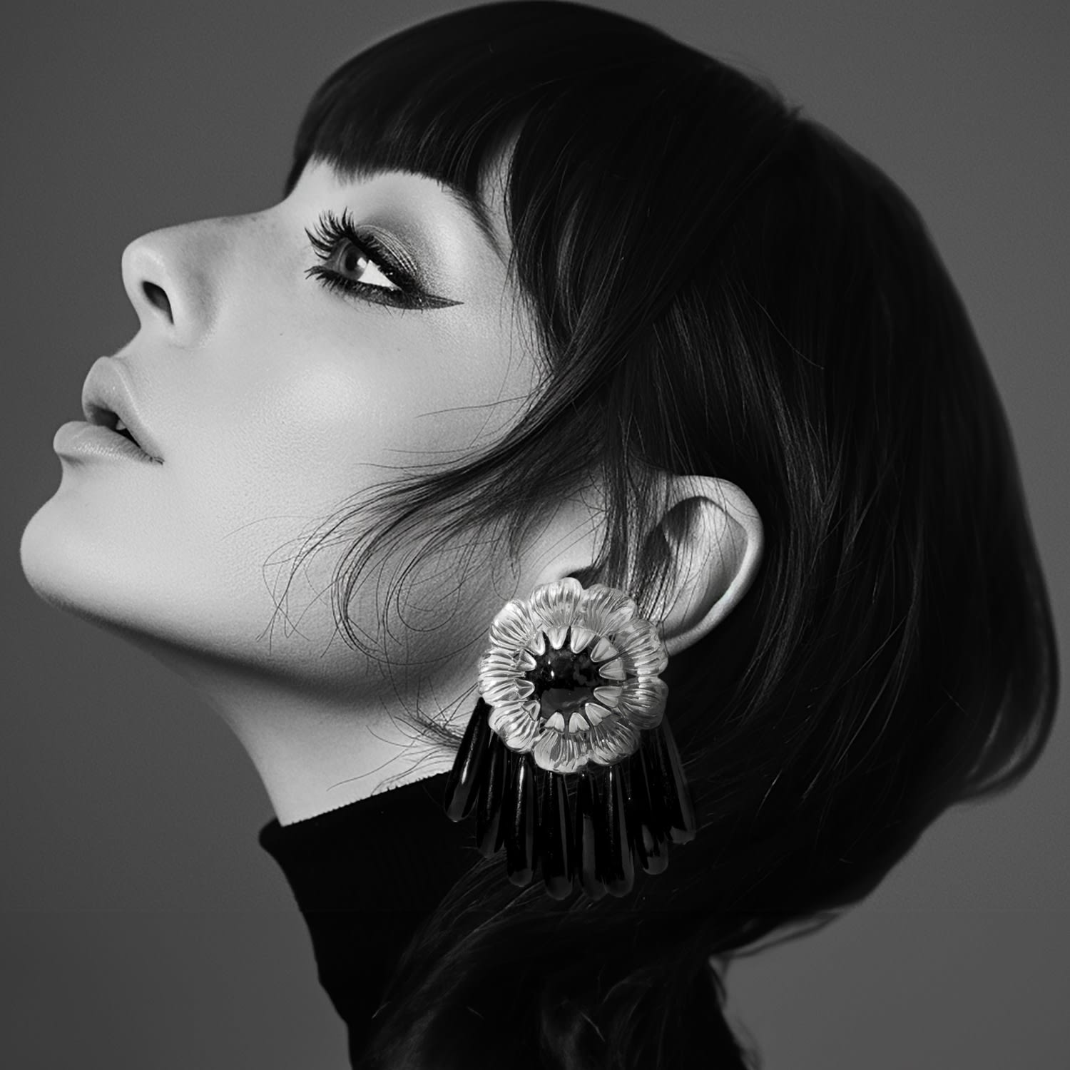 Peony Earring In Tortoise And Black