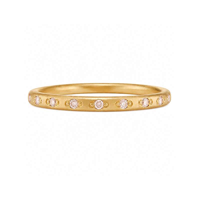 Peony — Natural Pink Diamond Wedding Band in 18ct Fairmined Gold