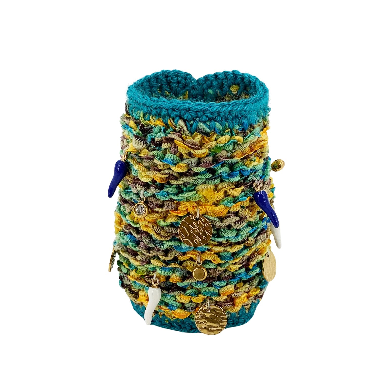 Pepa Bracelet | Hand Knitted With Charms | Multicolored