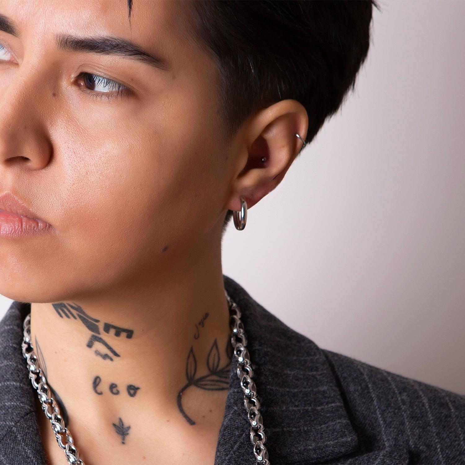 Perfect Circle Hoop Earrings Silver