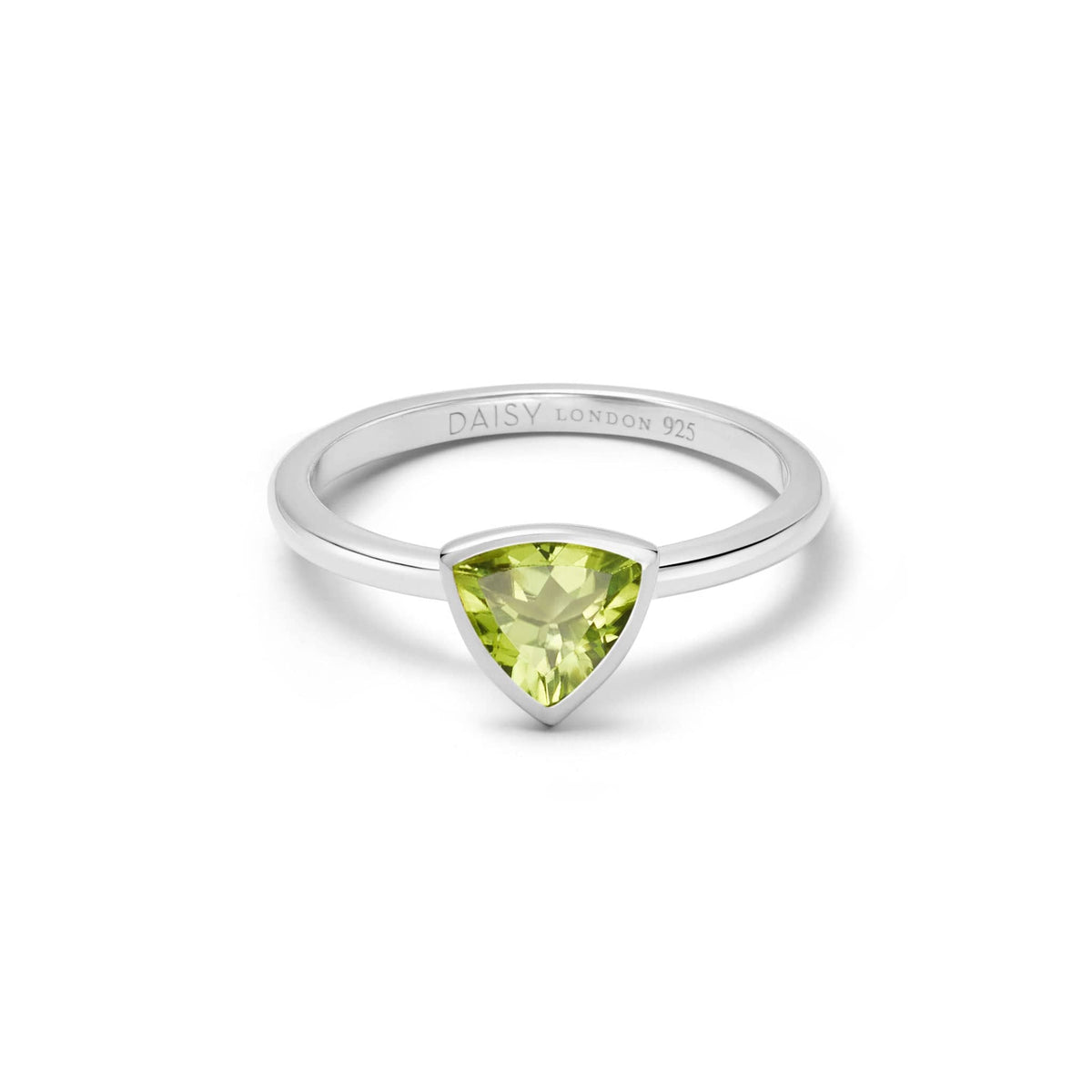 Peridot August Birthstone Ring Sterling Silver