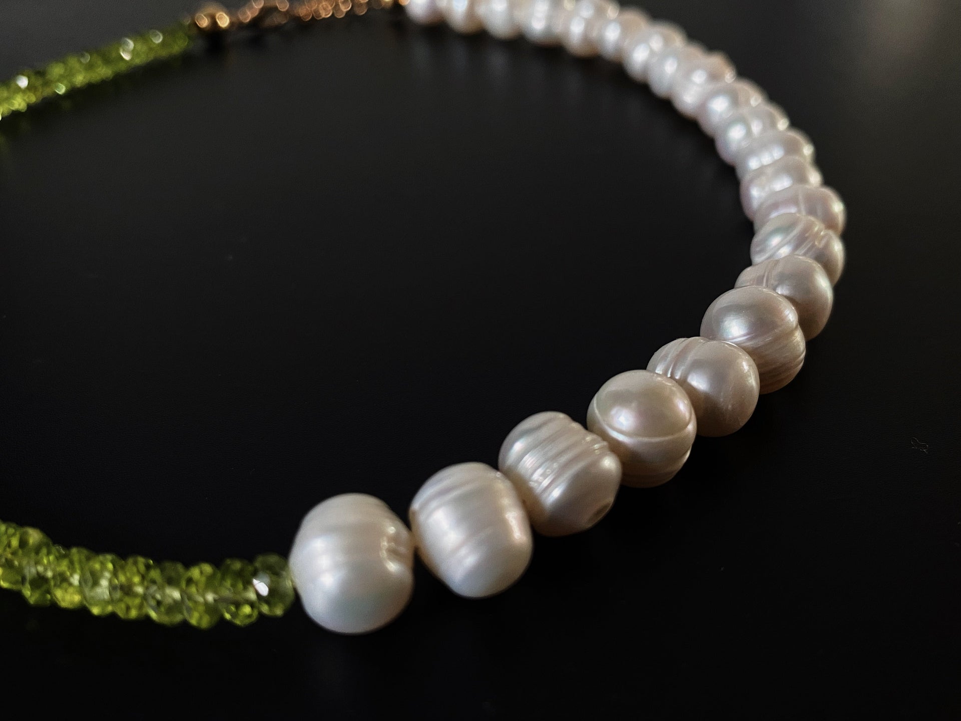 Peridot & Baroque Pearl Necklace