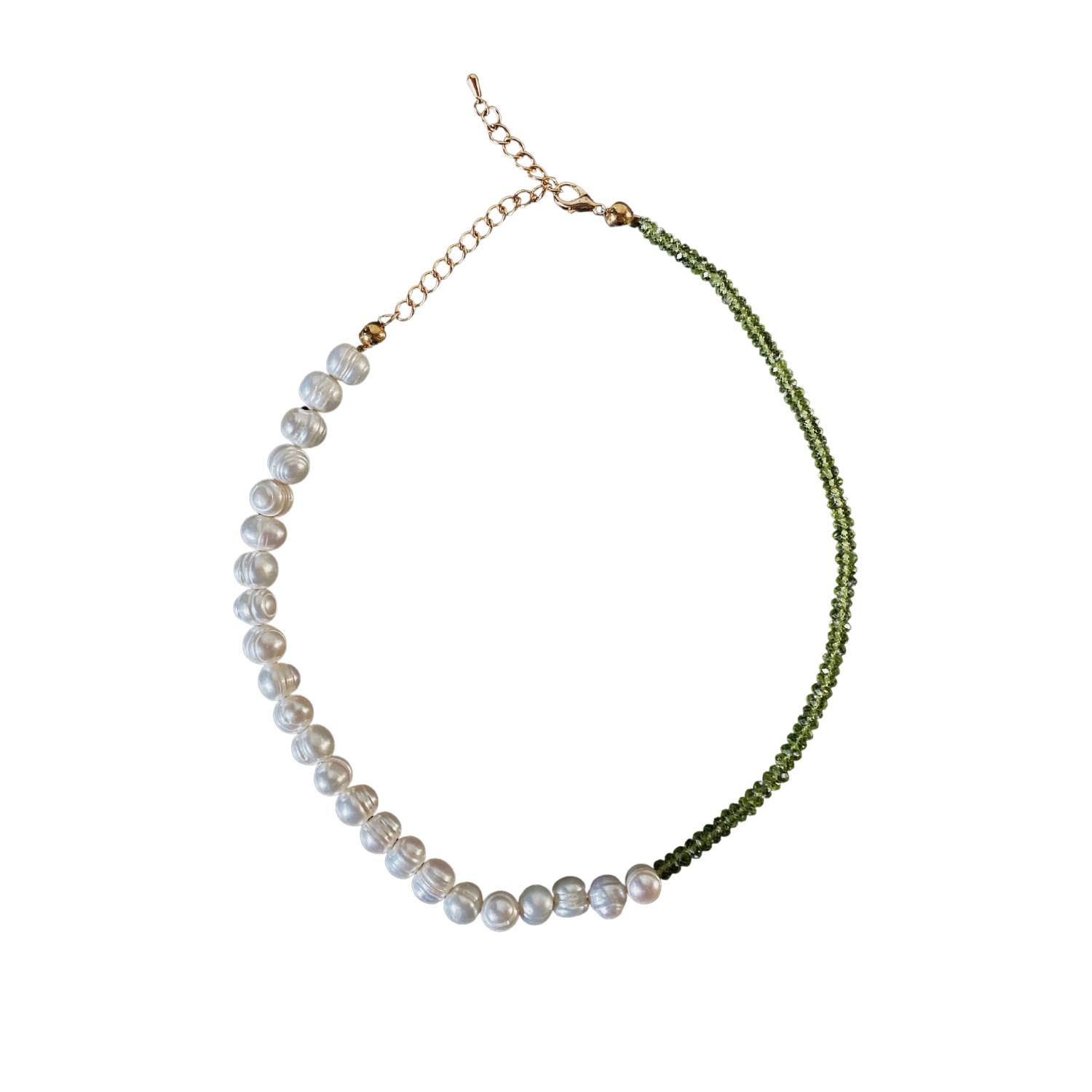 Peridot & Baroque Pearl Necklace