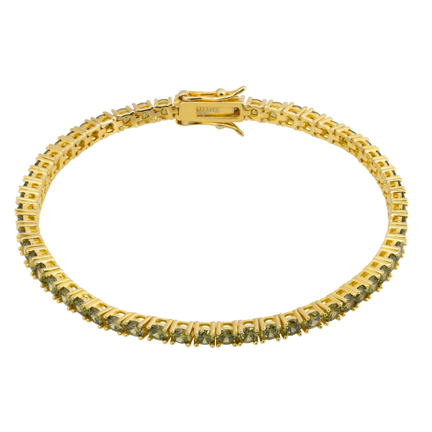 Peridot Tennis Bracelet Gold