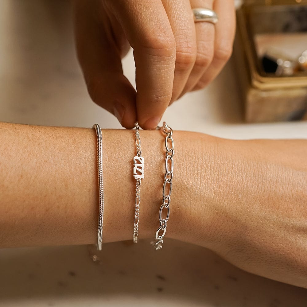 Personalised Date Bracelet Sterling Silver