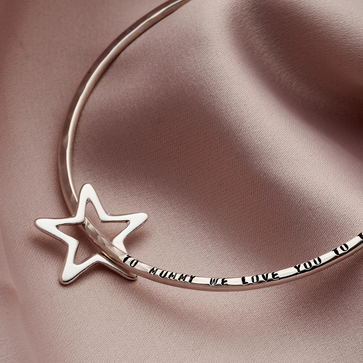To Mummy Sterling Silver Star Bangle