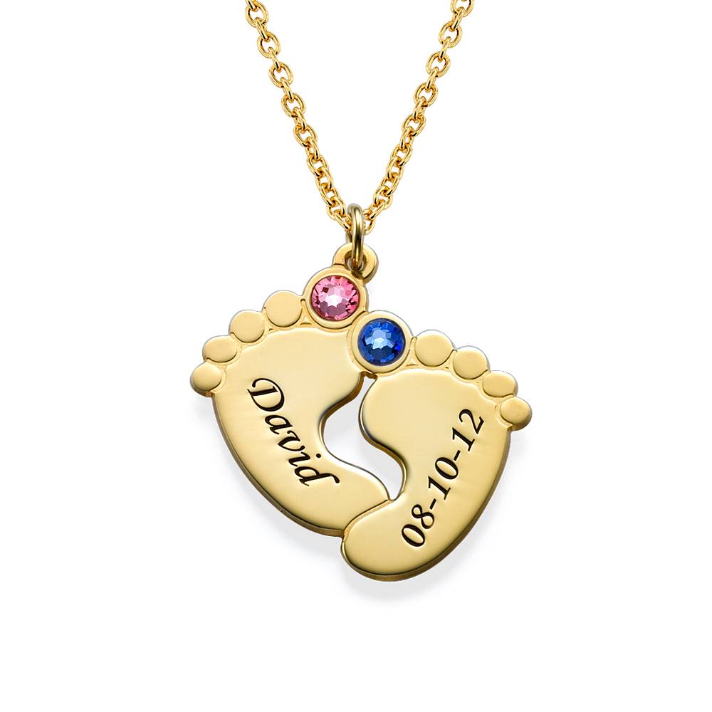 Personalized Baby Feet Necklace in Gold Vermeil